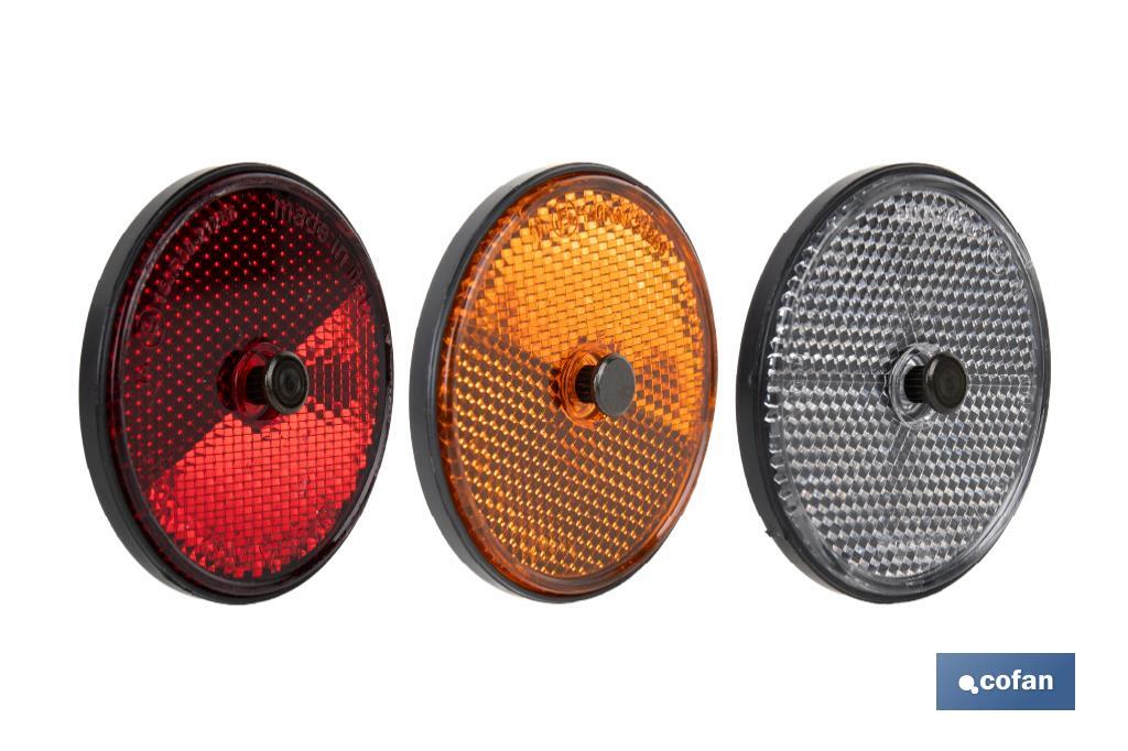 Catadióptricos redondos con tornillo para fijar en vehículos | 3 Colores y 2 tamaños diferentes - Cofan