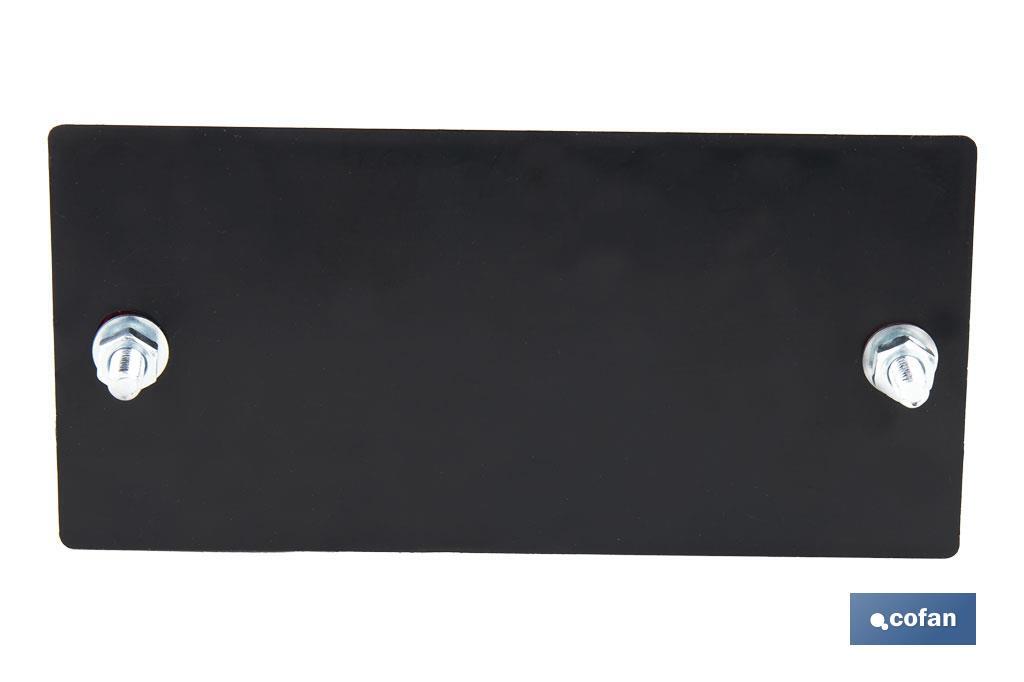 Catadióptrico rectangular con tornillos para fijar a vehículos | Producto homologado | Medidas: 106 x 50 mm | Disponible en 3 colores - Cofan