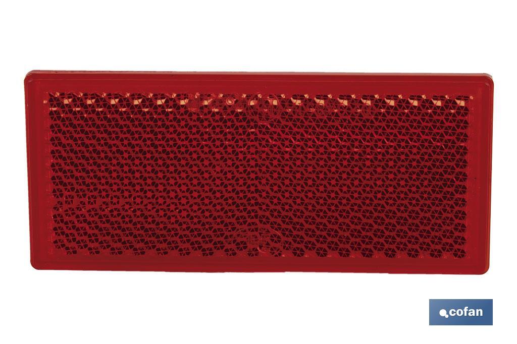 Catadióptrico Rectangular Autoadhesivo | Colores: ámbar y rojo | Medidas: 79 x 35 mm - Cofan