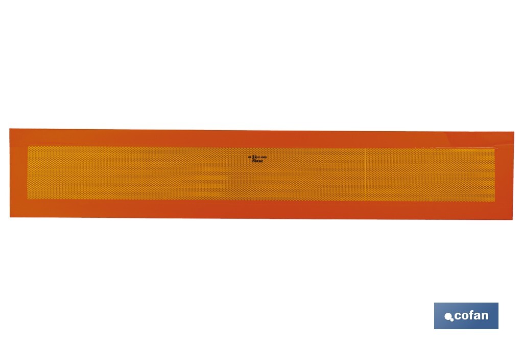 Placa V6 para vehículos largos | Material: aluminio | Recubrimiento con vinilo réflex N2 | Señalización homologada | Fácil de instalar | Disponible en varias medidas - Cofan