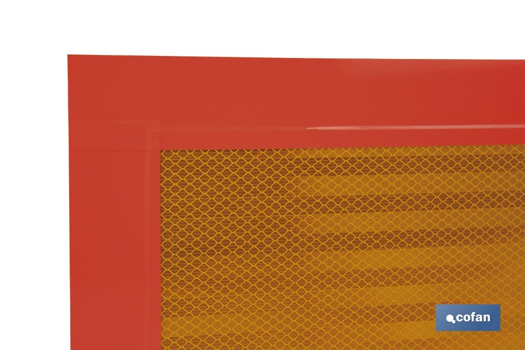 Pack de 2 señales adhesivas V6 para vehículos largos | Señalización homologada | Fácil de instalar | Alta visibilidad | Medidas: 56,5 x 19,5 cm - Cofan