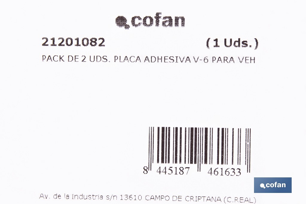 Pack de 2 señales adhesivas V6 para vehículos largos | Señalización homologada | Fácil de instalar | Alta visibilidad | Medidas: 56,5 x 19,5 cm - Cofan