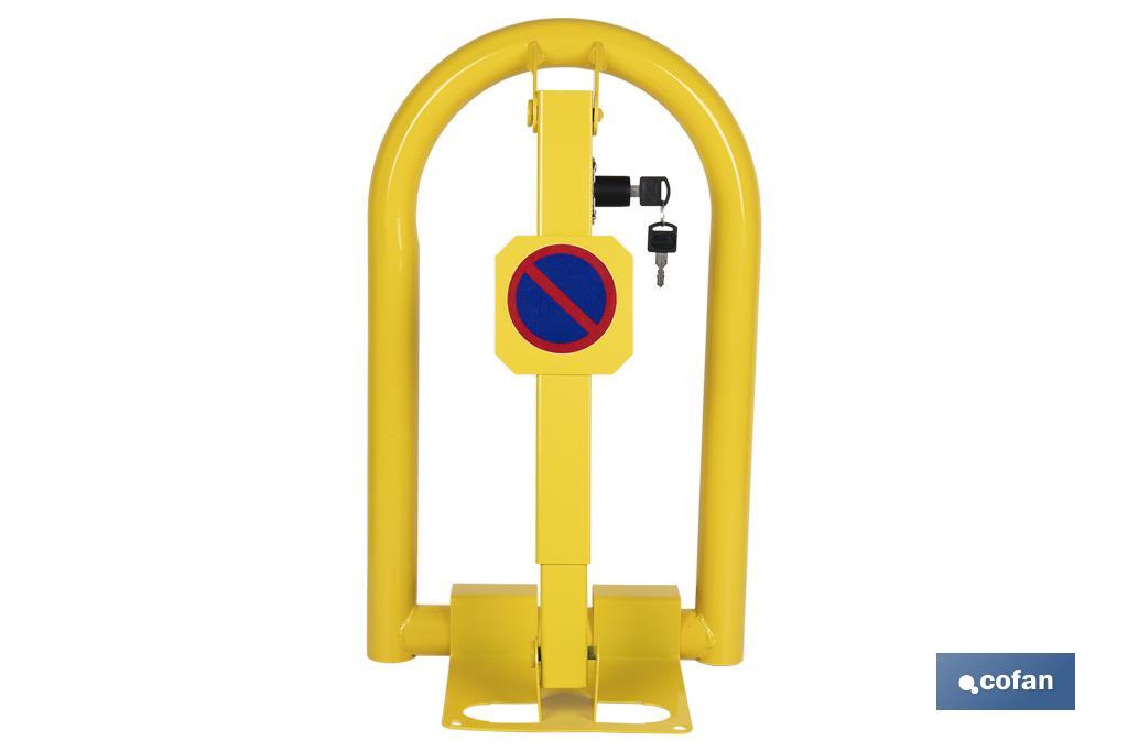 Bloqueo para parking con cerradura integrada | Barrera para plaza de aparcamiento en color amarillo - Cofan