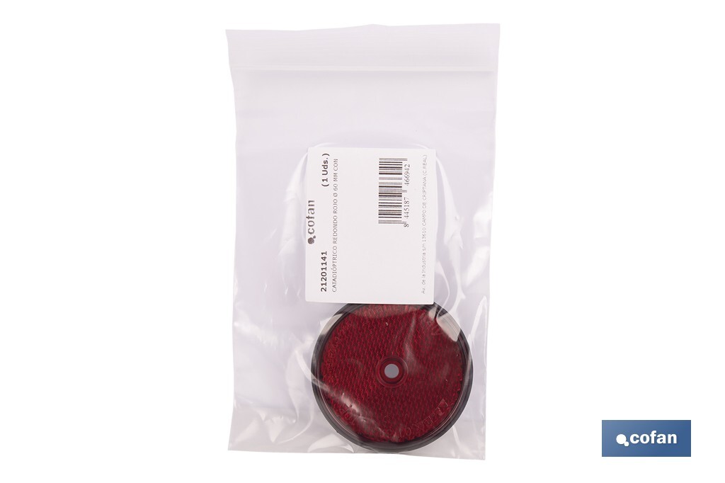 Catadióptricos redondos sin tornillo | Producto homologado | Diámetro: 60 mm | Tornillo no incluido | Disponibles en 3 colores diferentes - Cofan