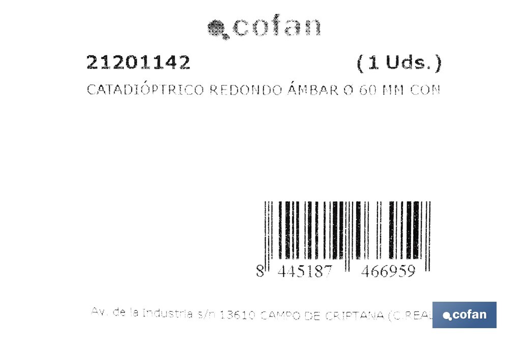 Catadióptricos redondos sin tornillo | Producto homologado | Diámetro: 60 mm | Tornillo no incluido | Disponibles en 3 colores diferentes - Cofan