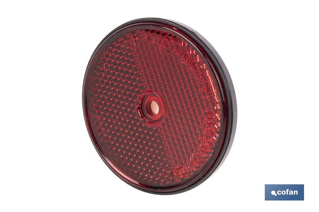 Catadióptricos redondos sin tornillo y con adhesivo | Producto homologado | Diámetro: 60 mm | Disponibles en 3 colores diferentes - Cofan