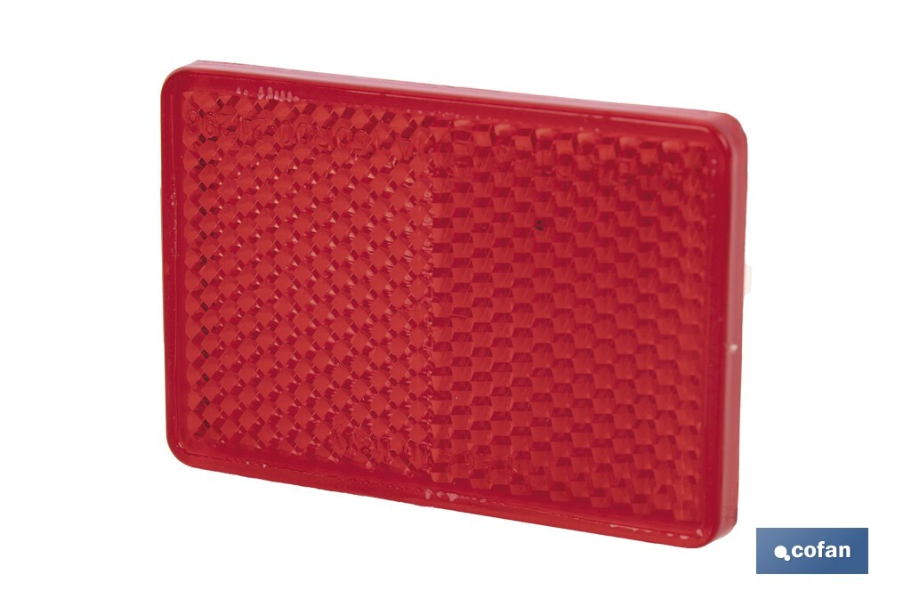 Adhesive rectangular reflector | Approved product | Available in 3 different colours | Size: 56 x 39 mm - Cofan