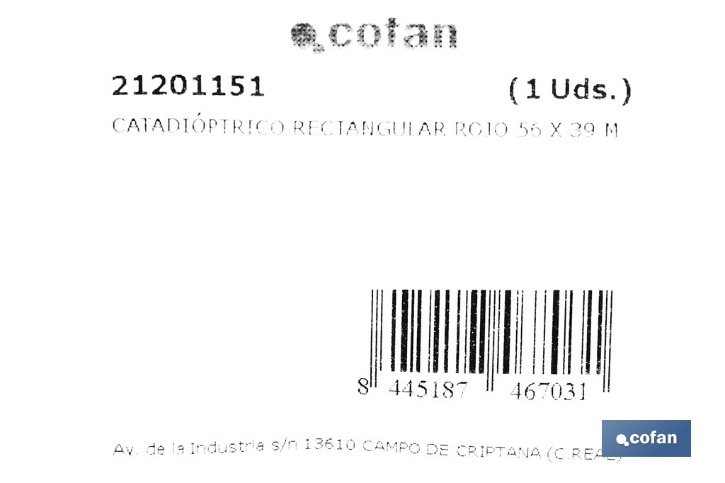 Adhesive rectangular reflector | Approved product | Available in 3 different colours | Size: 56 x 39 mm - Cofan