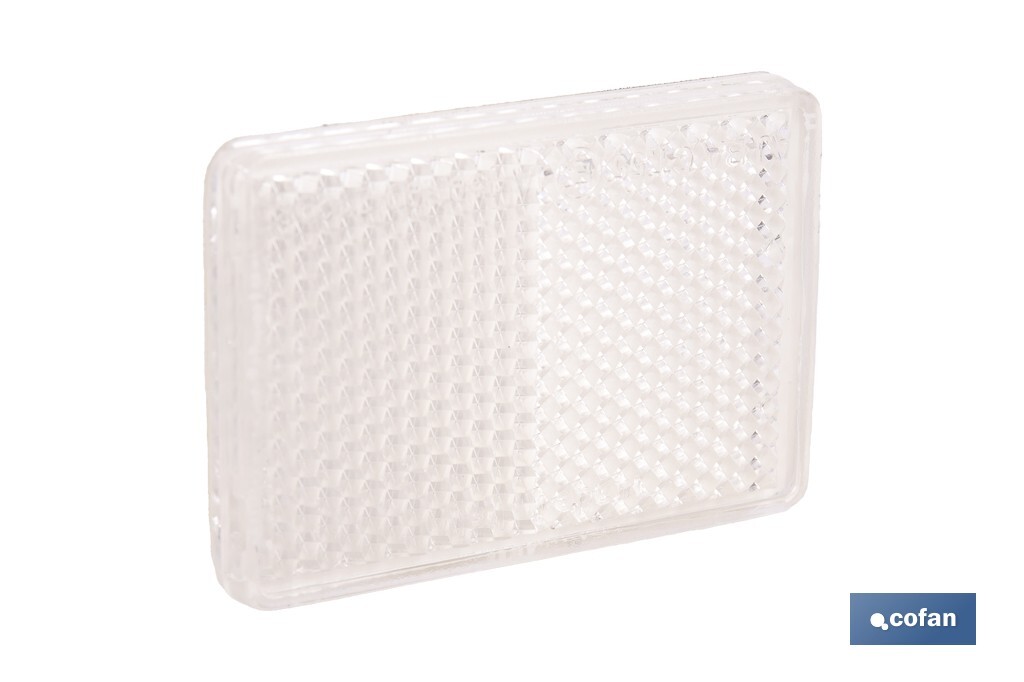 Adhesive rectangular reflector | Approved product | Available in 3 different colours | Size: 56 x 39 mm - Cofan