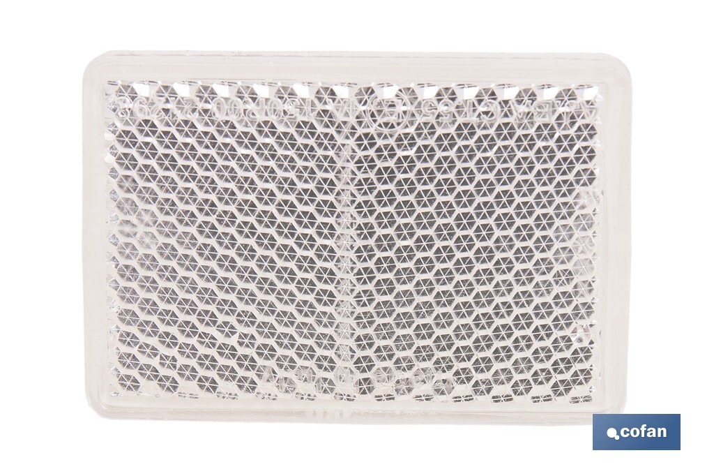 Adhesive rectangular reflector | Approved product | Available in 3 different colours | Size: 56 x 39 mm - Cofan