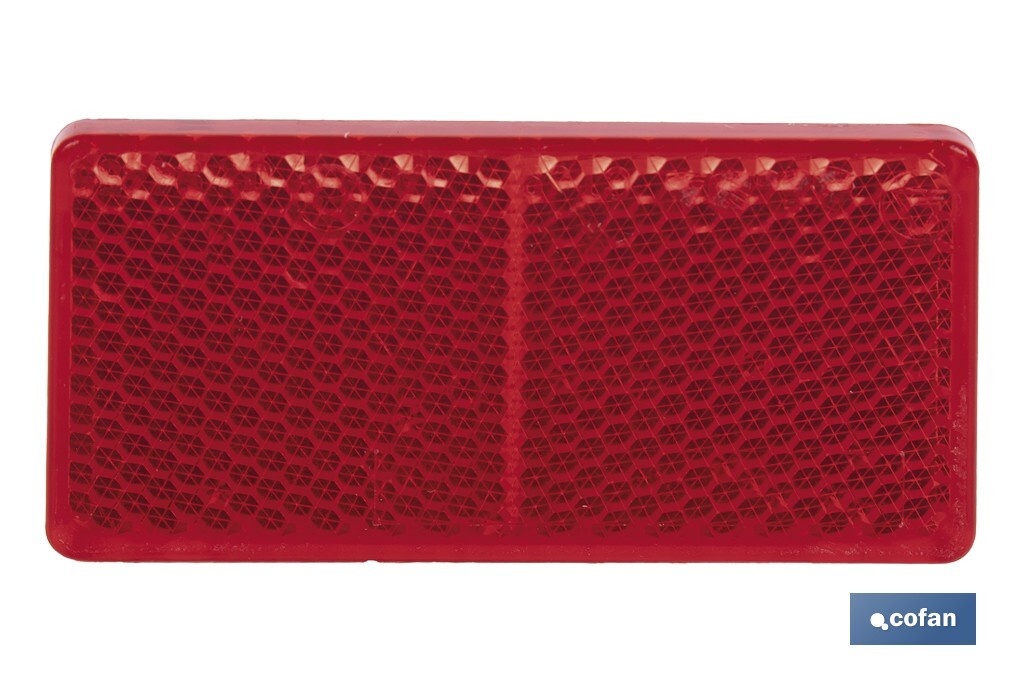 Adhesive rectangular reflector | Approved product | Available in 3 different colours | Size: 71 x 35 mm - Cofan