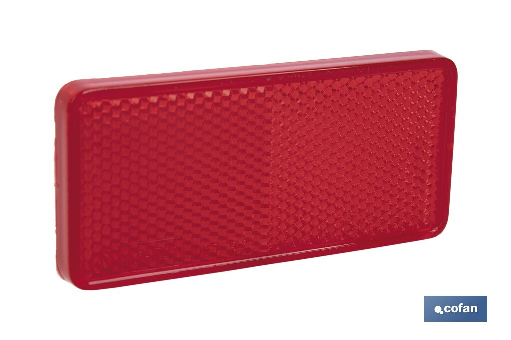 Adhesive rectangular reflector | Approved product | Available in 3 different colours | Size: 94 x 44 mm - Cofan
