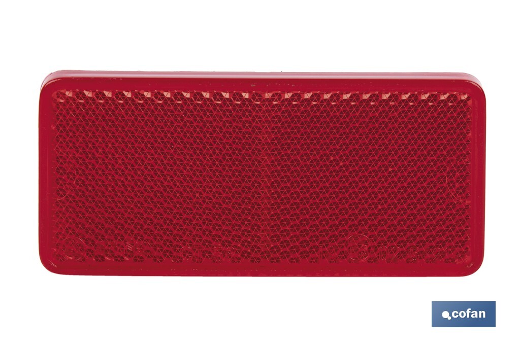 Adhesive rectangular reflector | Approved product | Available in 3 different colours | Size: 94 x 44 mm - Cofan