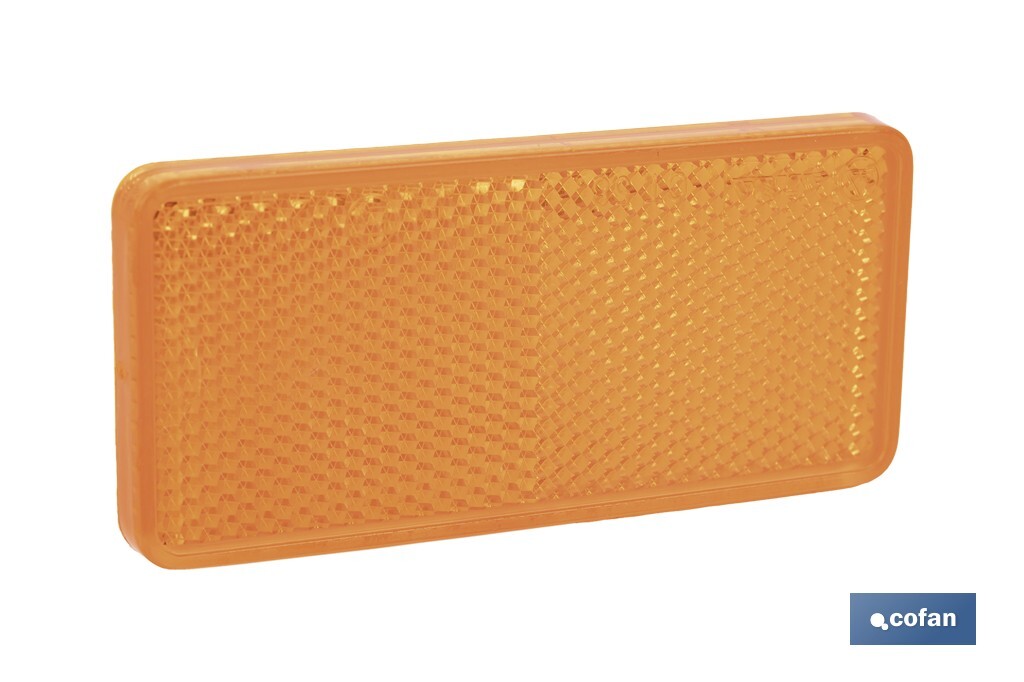 Adhesive rectangular reflector | Approved product | Available in 3 different colours | Size: 94 x 44 mm - Cofan
