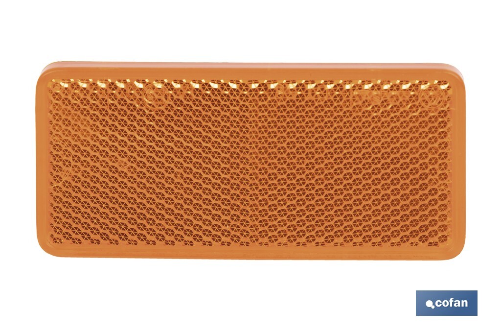 Adhesive rectangular reflector | Approved product | Available in 3 different colours | Size: 94 x 44 mm - Cofan