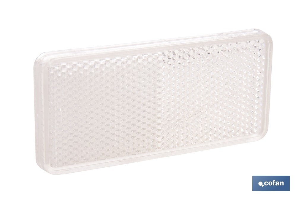 Adhesive rectangular reflector | Approved product | Available in 3 different colours | Size: 94 x 44 mm - Cofan