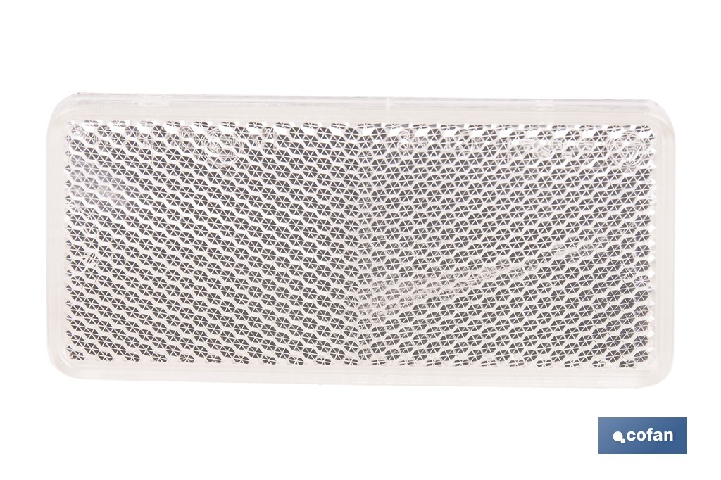 Adhesive rectangular reflector | Approved product | Available in 3 different colours | Size: 94 x 44 mm - Cofan