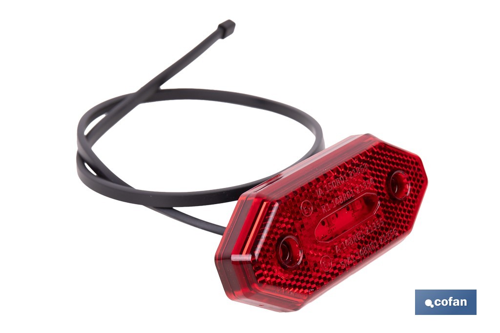 Luz de gálibo trasera LED roja 12/24V | IP68 Homologada ECE R3 para camión, remolque y caravana - Cofan