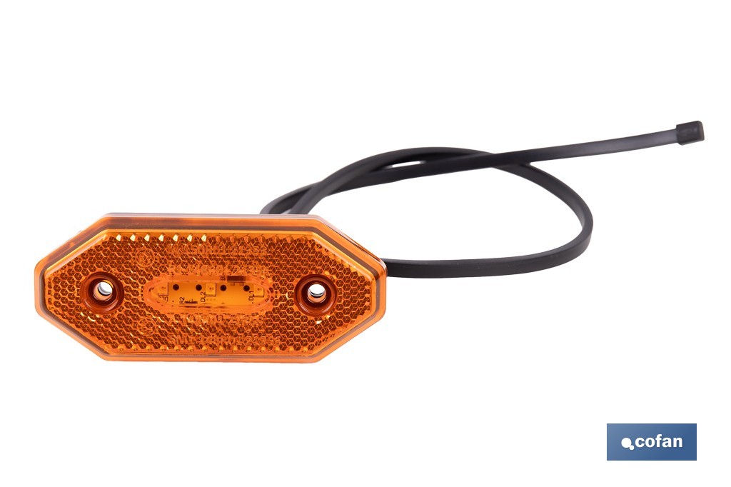 Luz de gálibo lateral LED ámbar 12/24V | IP68 Homologada ECE R7 para camión, remolque y tráiler - Cofan