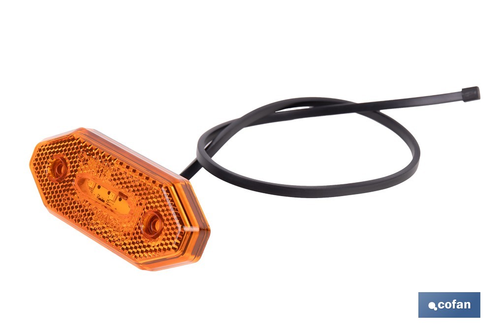 Luz de gálibo lateral LED ámbar 12/24V | IP68 Homologada ECE R7 para camión, remolque y tráiler - Cofan