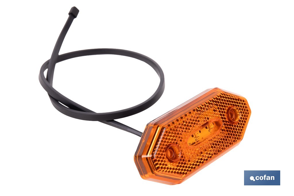 Luz de gálibo lateral LED ámbar 12/24V | IP68 Homologada ECE R7 para camión, remolque y tráiler - Cofan