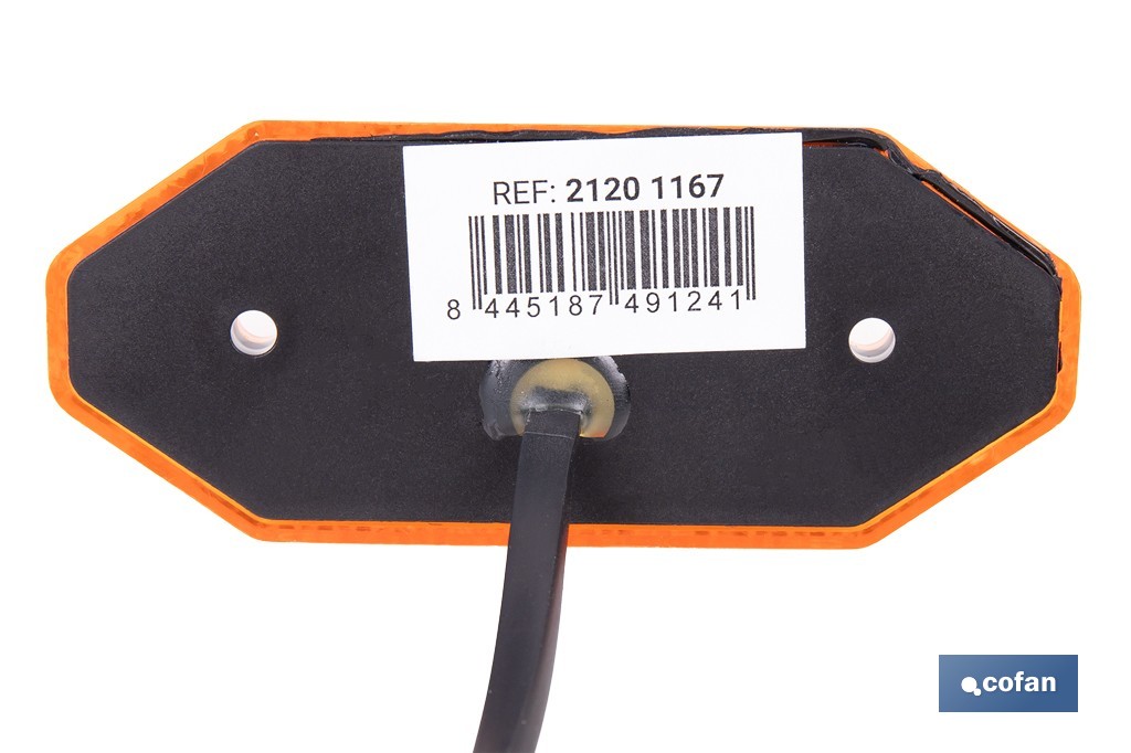 Luz de gálibo lateral LED ámbar 12/24V | IP68 Homologada ECE R7 para camión, remolque y tráiler - Cofan