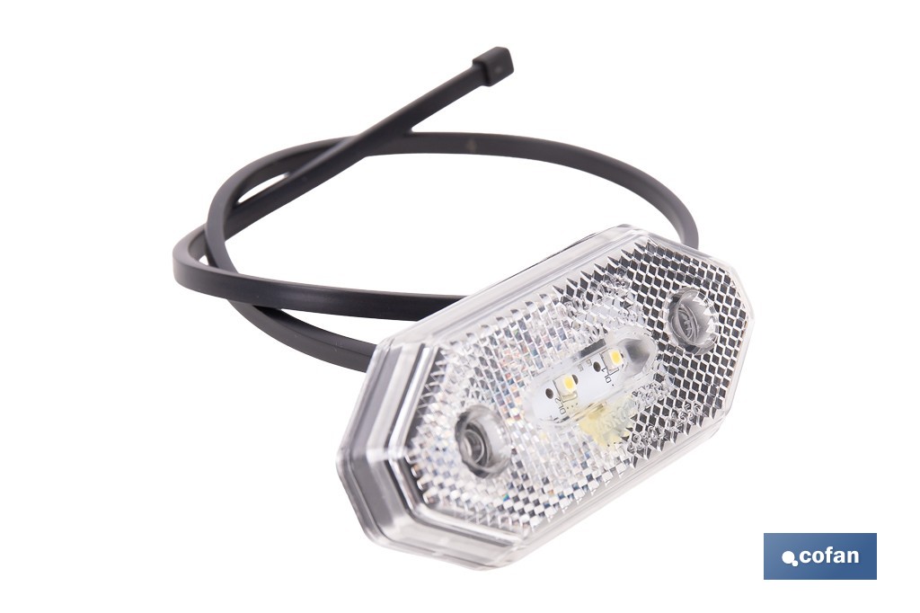 Luz de gálibo delantera LED blanca 12/24V | IP68 Homologada ECE R7 para camión, remolque y tráiler - Cofan