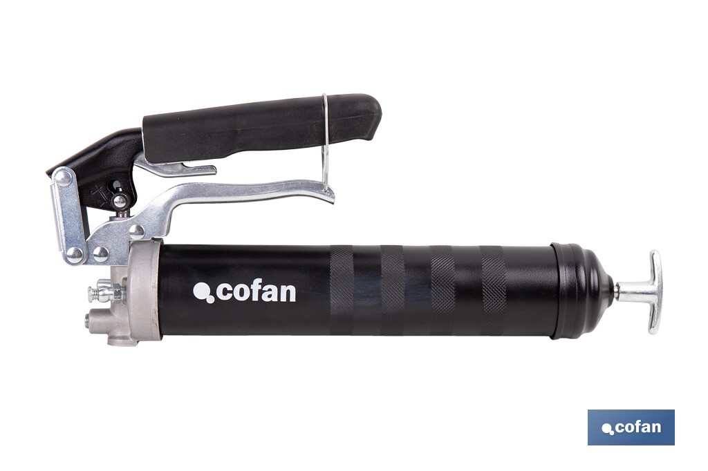 Bomba de engrase dual tipo pistola y palanca | Hasta 7000 PSI | Compatible con cartuchos de grasa de 400 g o carga a granel - Cofan