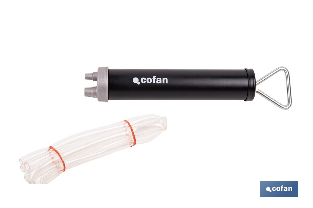 Bomba de transferencia manual | Capacidad: 500 ml | Acción dual | Cuerpo metálico - Cofan