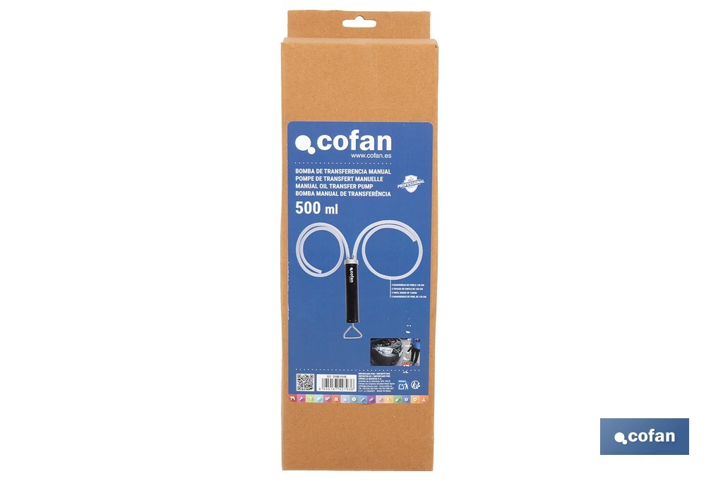 Bomba de transferencia manual | Capacidad: 500 ml | Acción dual | Cuerpo metálico - Cofan
