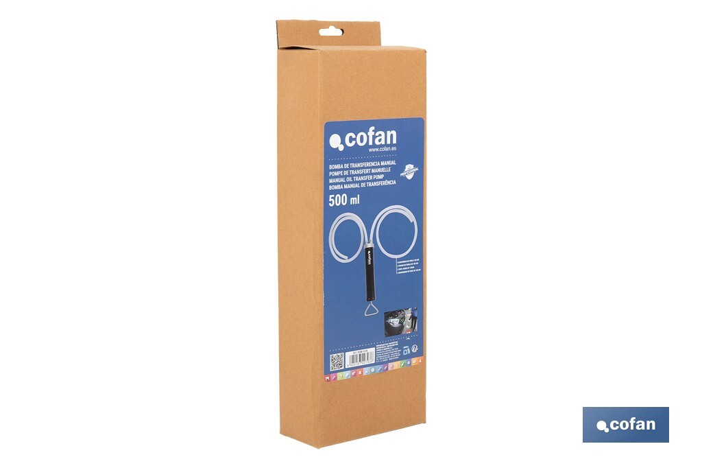 Bomba de transferencia manual | Capacidad: 500 ml | Acción dual | Cuerpo metálico - Cofan