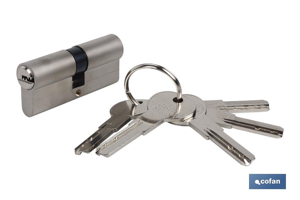 (Nickel) Security Cylinder identical keys - Cofan