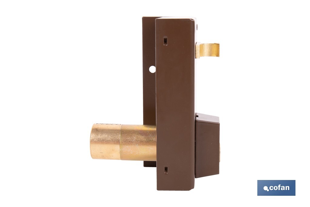 Cerradura de sobreponer de derecha | Adaptable al modelo 56A | Cilindro de Ø25 mm | Incluye 3 llaves | Disponible en dos medidas diferentes - Cofan