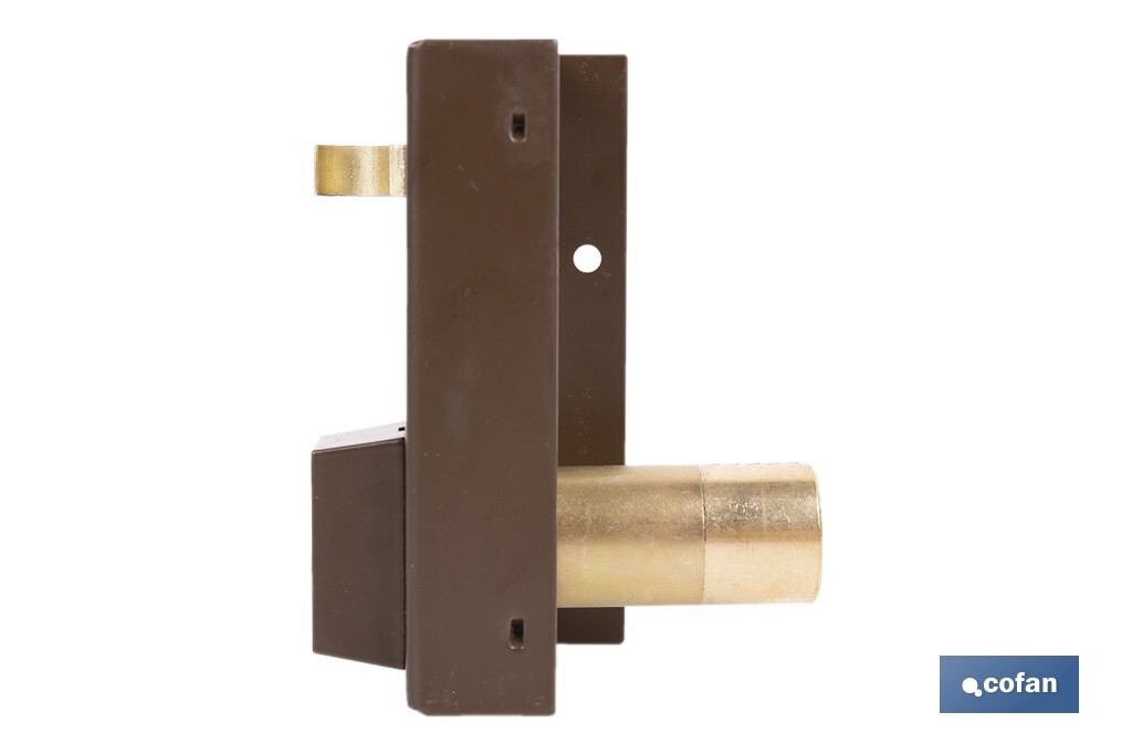 Cerradura de sobreponer de izquierda | Adaptable al modelo 56A | Cilindro de Ø25 mm | Incluye 3 llaves | Disponible en dos medidas diferentes - Cofan