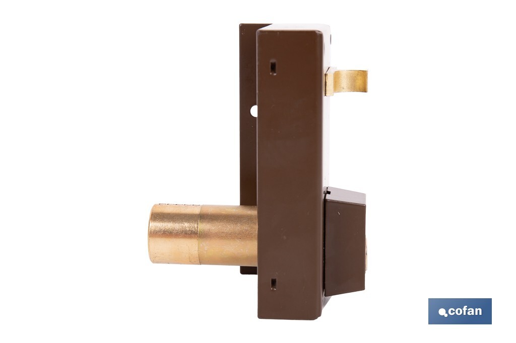 Cerradura de sobreponer de derecha | Adaptable al modelo 56A | Cilindro de Ø25 mm | Incluye 3 llaves | Disponible en dos medidas diferentes - Cofan