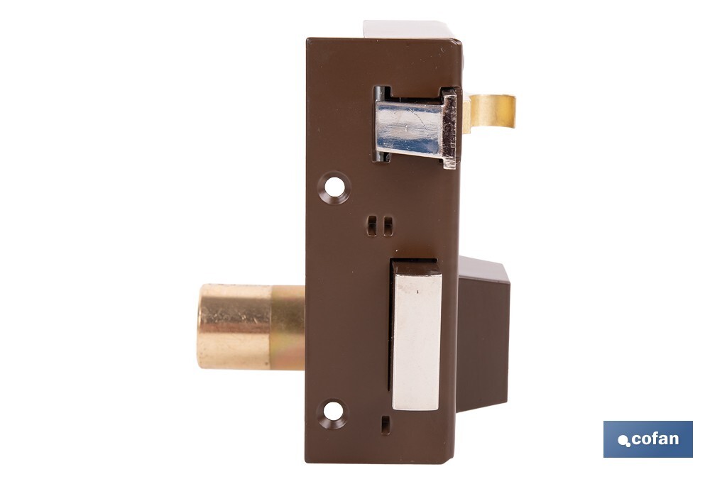 Cerradura de sobreponer de izquierda | Adaptable al modelo 56A | Cilindro de Ø25 mm | Incluye 3 llaves | Disponible en dos medidas diferentes - Cofan