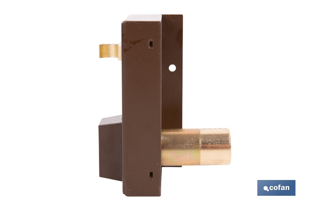 Cerradura de sobreponer de izquierda | Adaptable al modelo 56A | Cilindro de Ø25 mm | Incluye 3 llaves | Disponible en dos medidas diferentes - Cofan