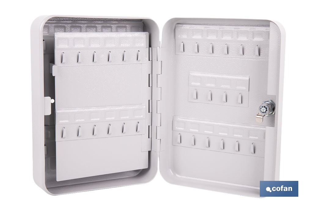 Armario metálico para llaves con cerradura | Incluye 2 llaves y kit de fijación | Disponible para 20, 40, 60 y 80 llaves - Cofan