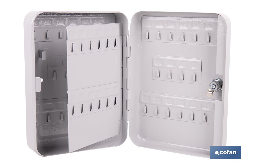 Armario metálico para llaves con cerradura | Incluye 2 llaves y kit de fijación | Disponible para 20, 40, 60 y 80 llaves - Cofan