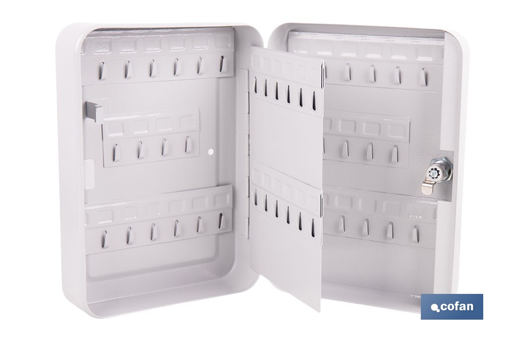Armario metálico para llaves con cerradura | Incluye 2 llaves y kit de fijación | Disponible para 20, 40, 60 y 80 llaves - Cofan