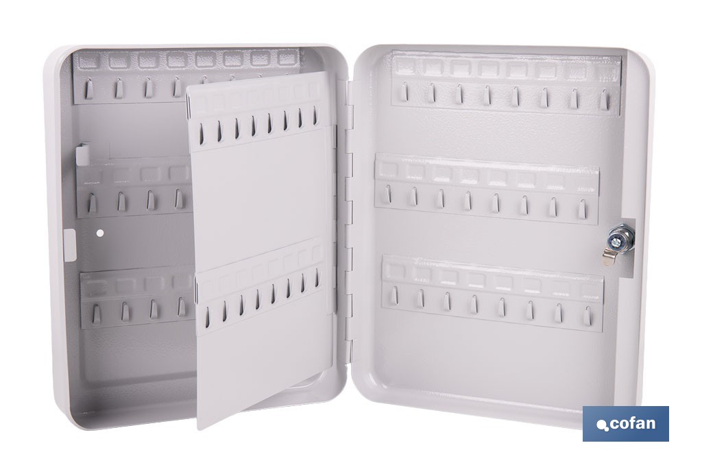 Armario metálico para llaves con cerradura | Incluye 2 llaves y kit de fijación | Disponible para 20, 40, 60 y 80 llaves - Cofan