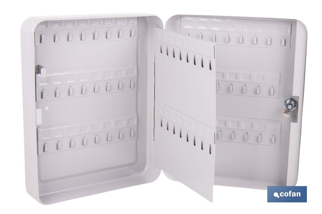 Armario metálico para llaves con cerradura | Incluye 2 llaves y kit de fijación | Disponible para 20, 40, 60 y 80 llaves - Cofan