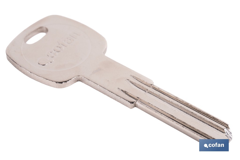 Llave en bruto para cilindros de alta seguridad | Perfil exclusivo Cofan | Copia controlada - Cofan