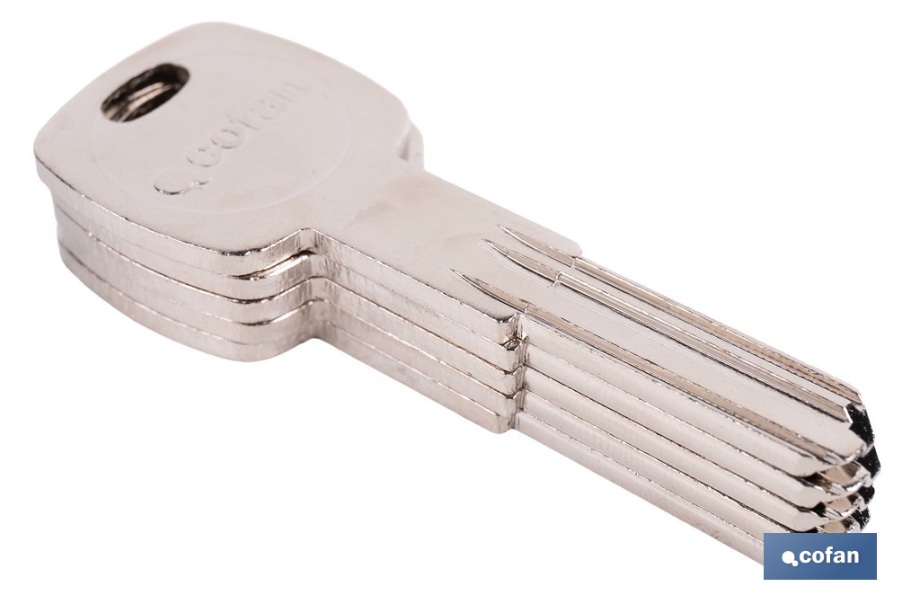 Llave en bruto para cilindros de alta seguridad | Perfil exclusivo Cofan | Copia controlada - Cofan