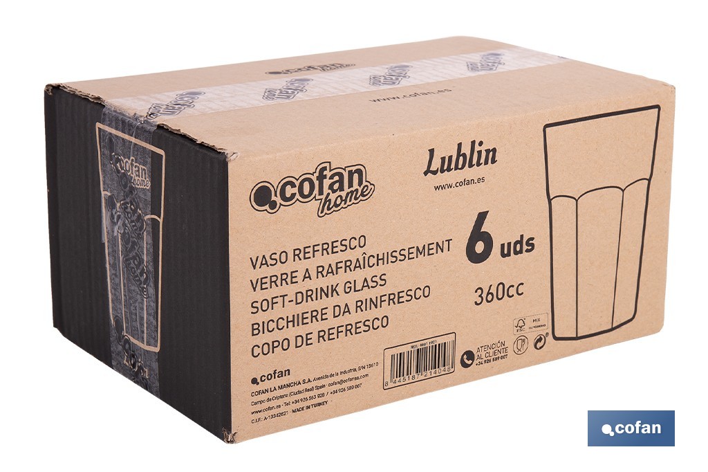 Vaso Refresco Lublin 36 cl - Cofan