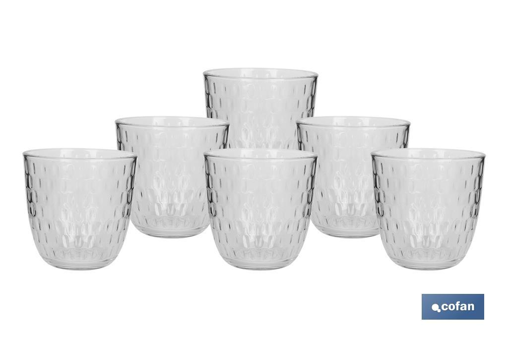 Pack of 6 tumbler glasses | Ópalo Model | Capacity: 29cl | Available in different colours - Cofan