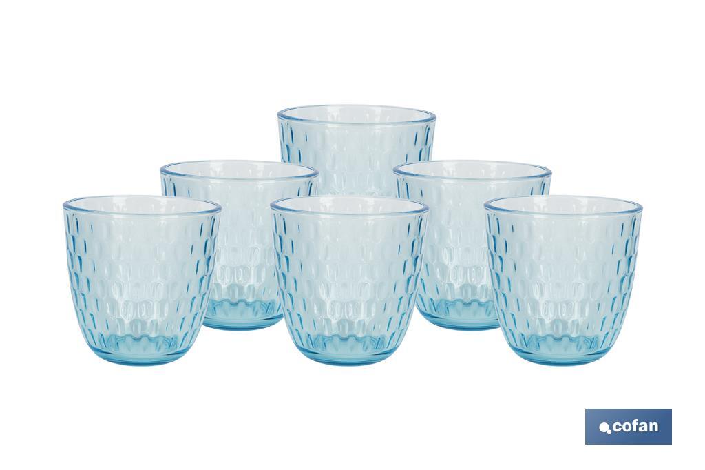 Pack de 6 vasos de agua Modelo Ópalo | Capacidad: 29 cl | Varios colores - Cofan