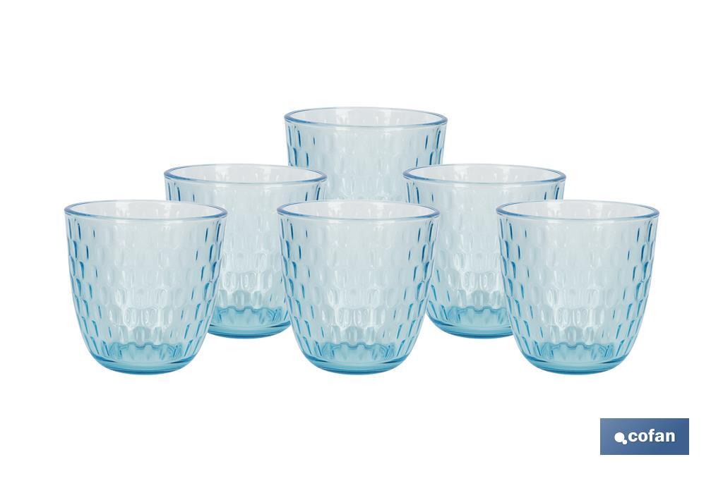 Pack of 6 tumbler glasses | Ópalo Model | Capacity: 29cl | Available in different colours - Cofan