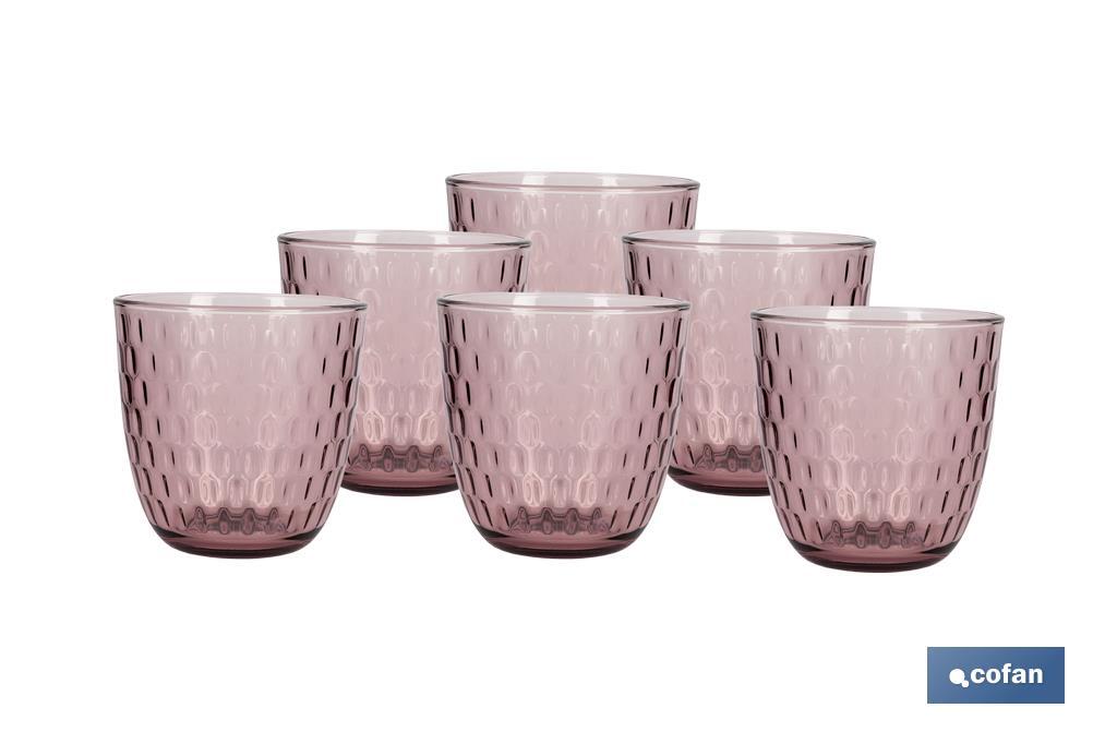 Pack of 6 tumbler glasses | Ópalo Model | Capacity: 29cl | Available in different colours - Cofan