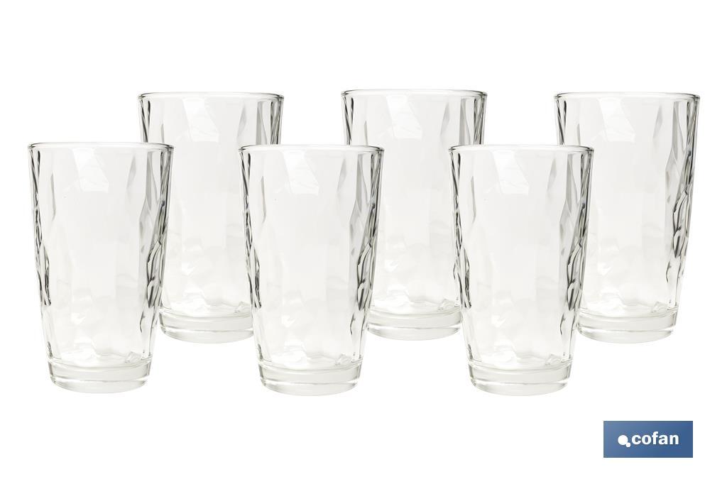 Pack of 6 tall tumbler glasses | Jade Model | Available in different capacities | Different colours - Cofan